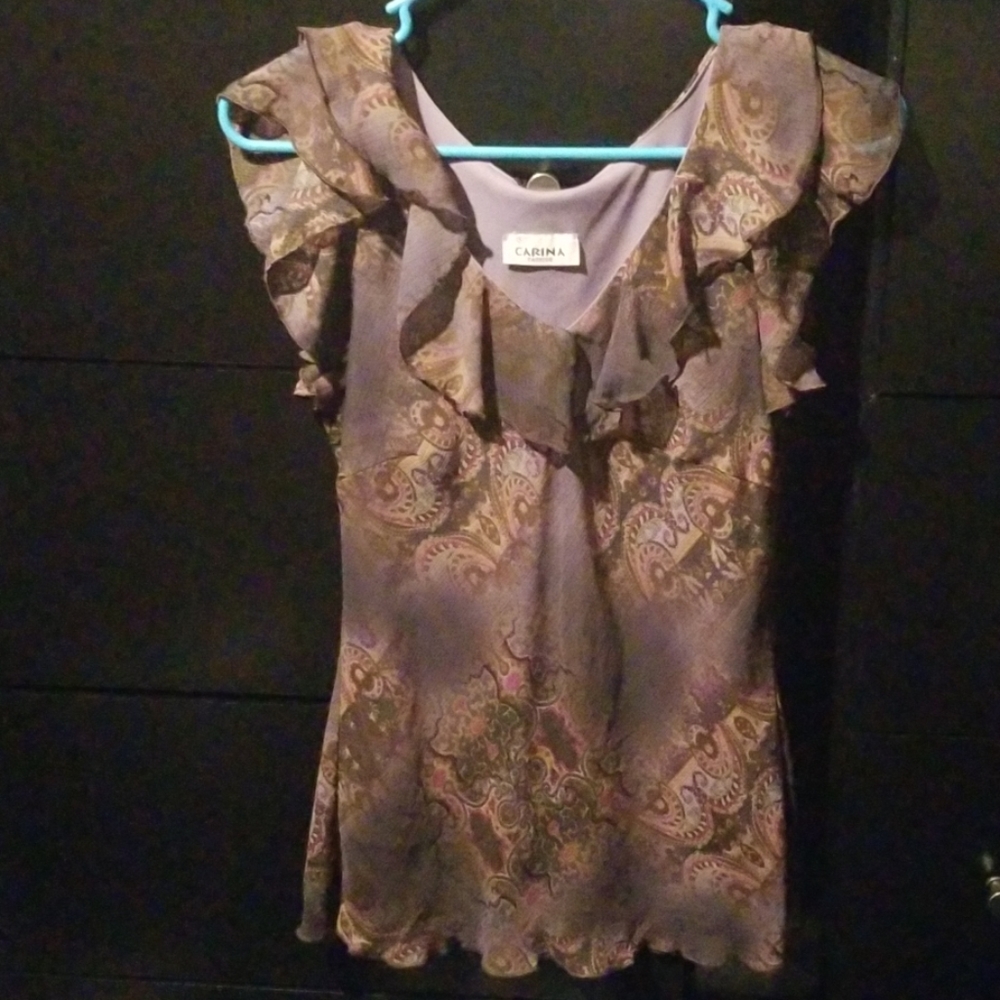 Purple paisley pattern top